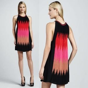 Missoni Knitted Sleeveless High Neck Mini Dress Black Multi Size: 8 NWOT